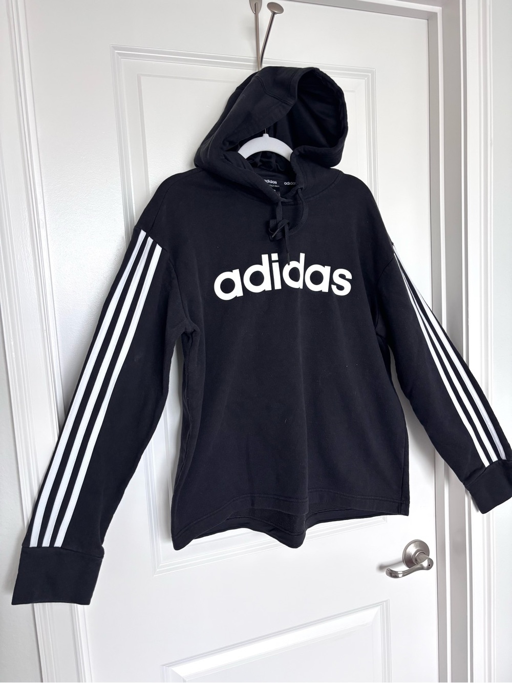 Adidas 3 Stripe Logo Hoodie Athleisure Streetwear Oversized Sporty Sweatshirt XL